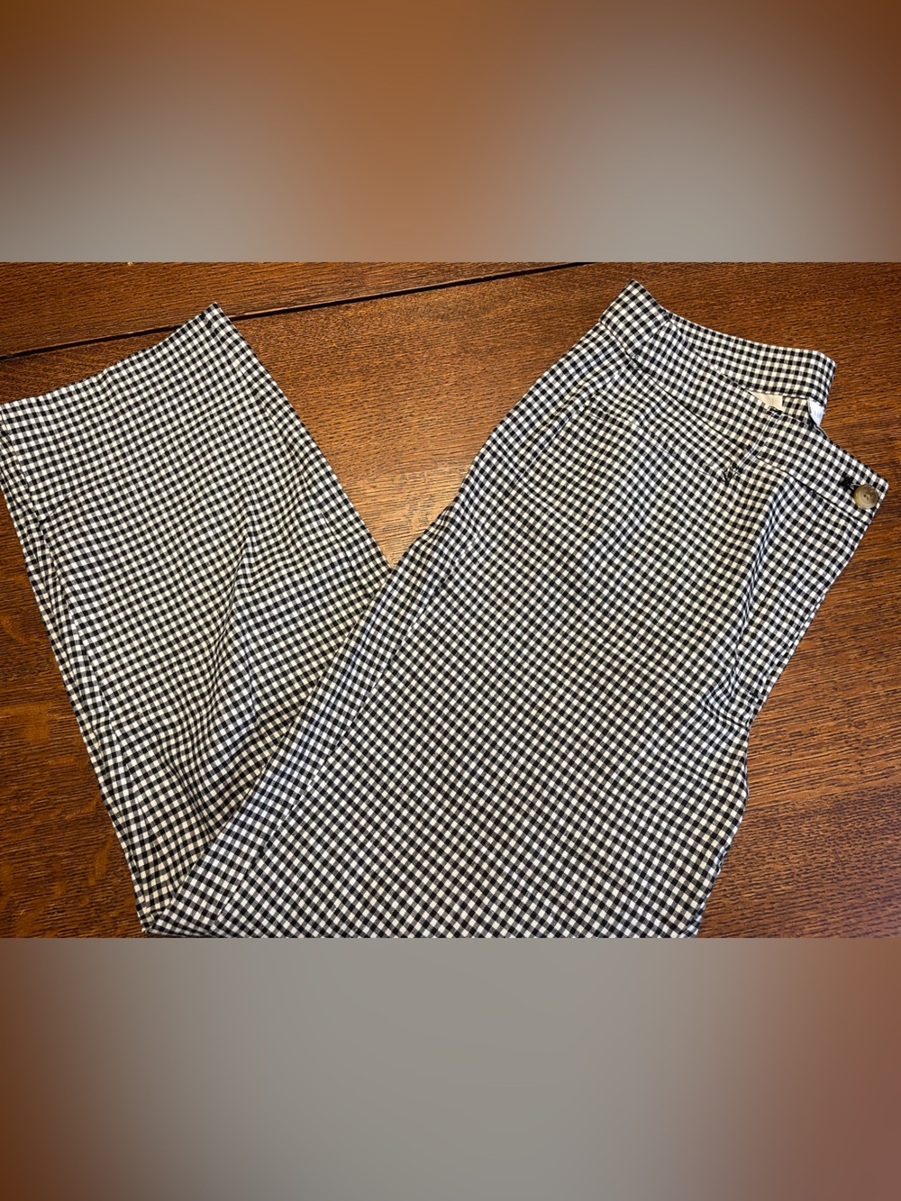 Black & White Gingham Cropped Slacks - MT - Picture 2 of 6